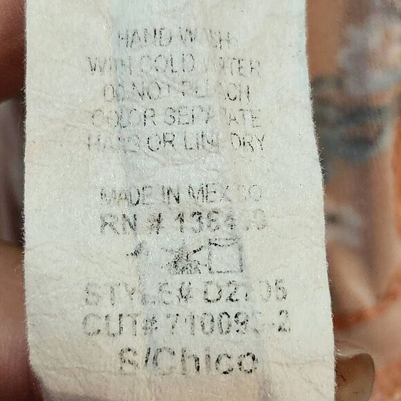 SJS sleeveless tunic top textured floral print light coral with ruffle small - Picture 7 of 8